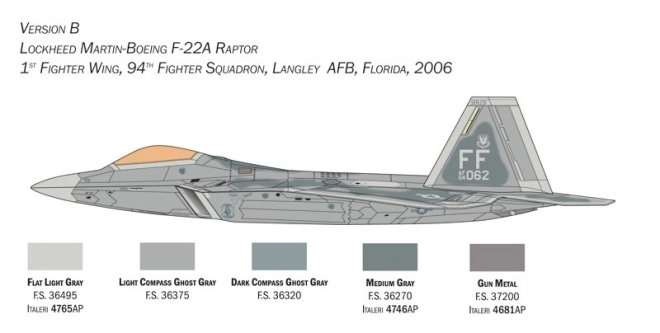 Model lietadla Lockheed Martin F-22A Raptor