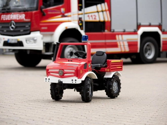 Detský hasičský voz Mercedes Unimog na pedále