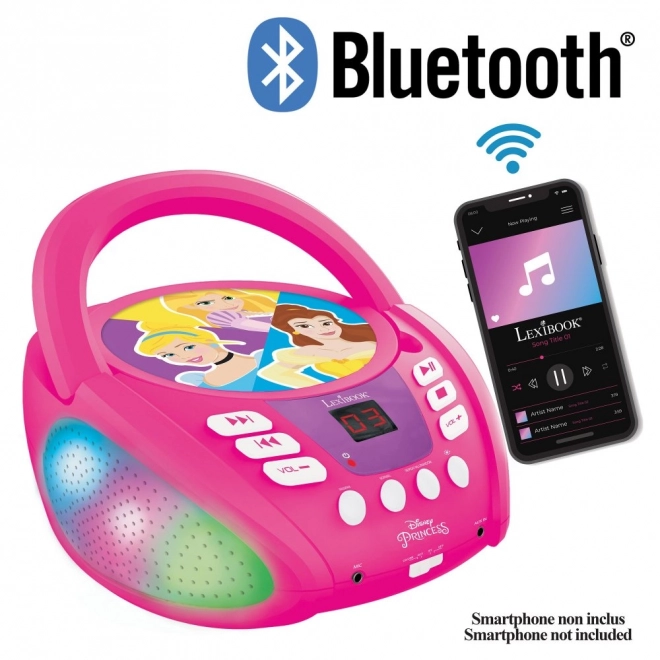 Svietiaci Bluetooth CD prehrávač Disney Princezné