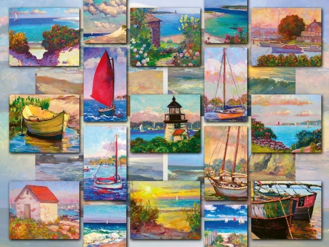 Ravensburger - Puzzle 1500 dielikov: Koláž pobrežia