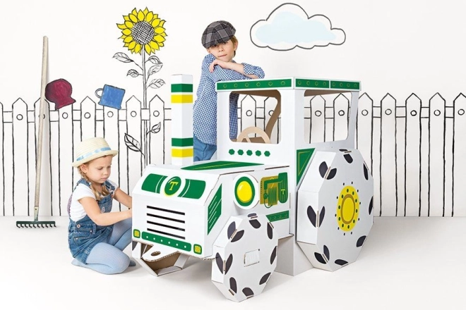 Veľký kartónový traktor