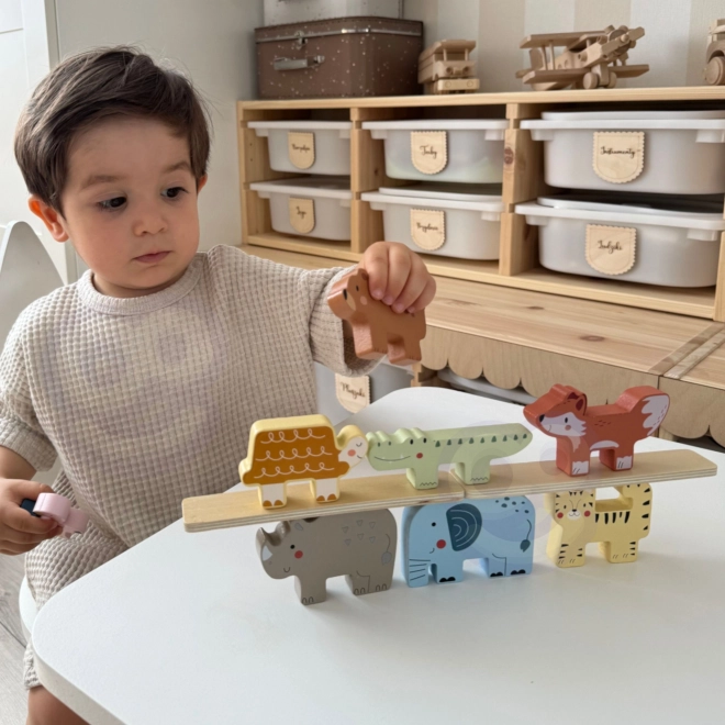 Drevené kocky zvieratká Montessori 9 ks od Tooky Toy