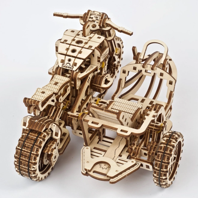 Ugears 3D puzzle Motocykel s vozíkom 380 dielikov