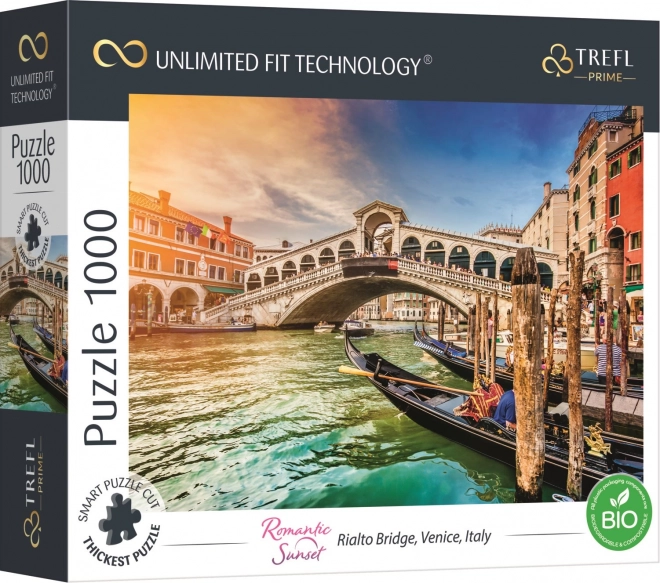 TREFL Puzzle Romantický západ slnka Most Rialto, Benátky 1000 dielikov