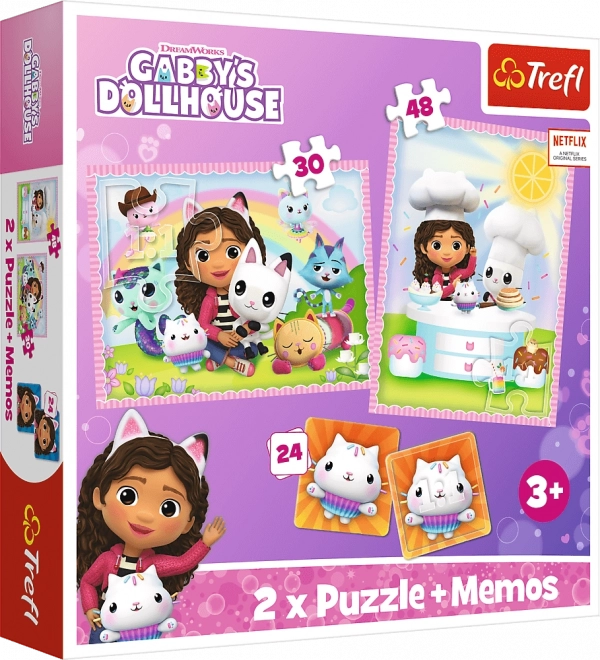 Puzzle 2v1 memo Gabi s mačacím priateľom z Gabbys Dollhouse