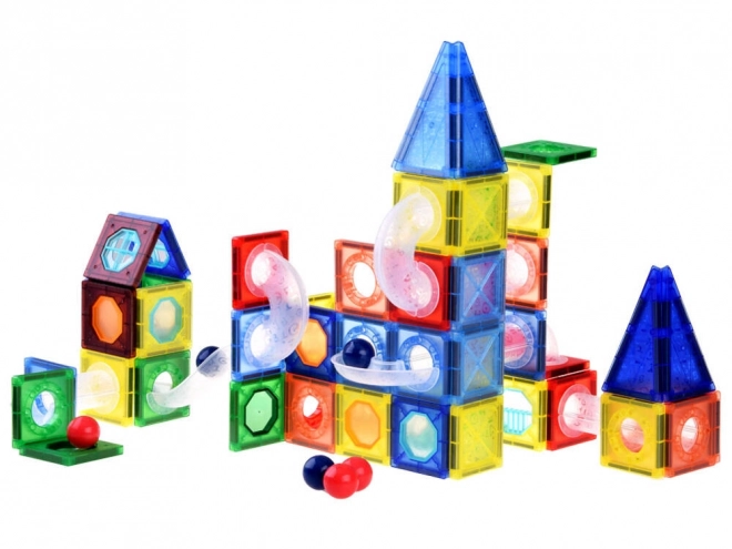 Magnetická stavebnica guľodromovej dráhy ZA4719 - 123 dielikov