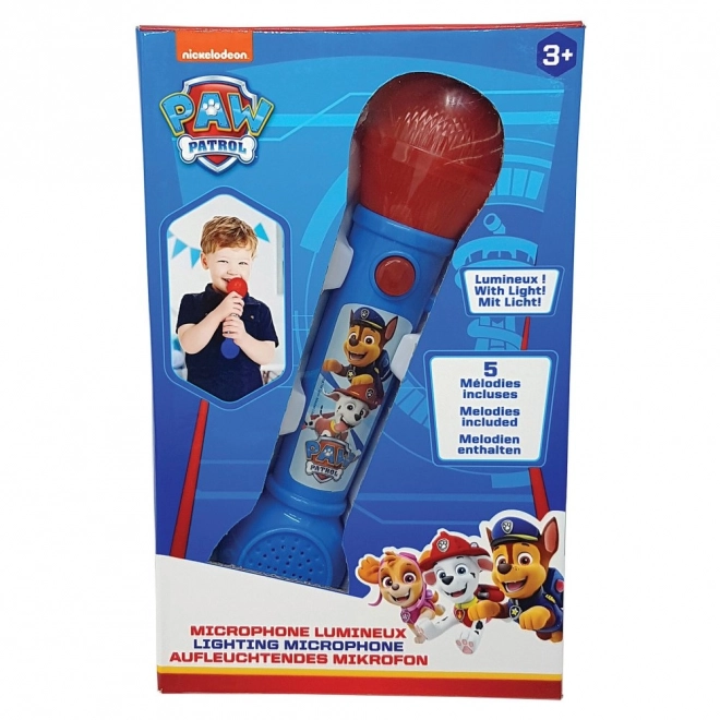 Svietiaci mikrofón Paw Patrol s melódiami