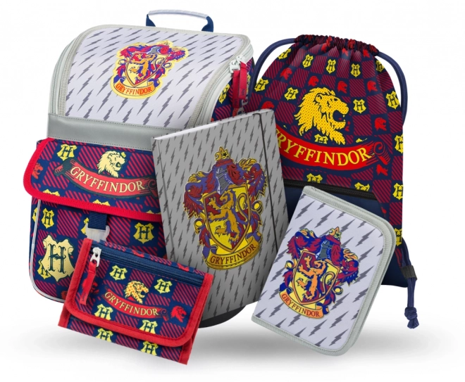 Baagl školský set Harry Potter Nebelvír: aktovka, peračník, vrecko, dosky, peňaženka