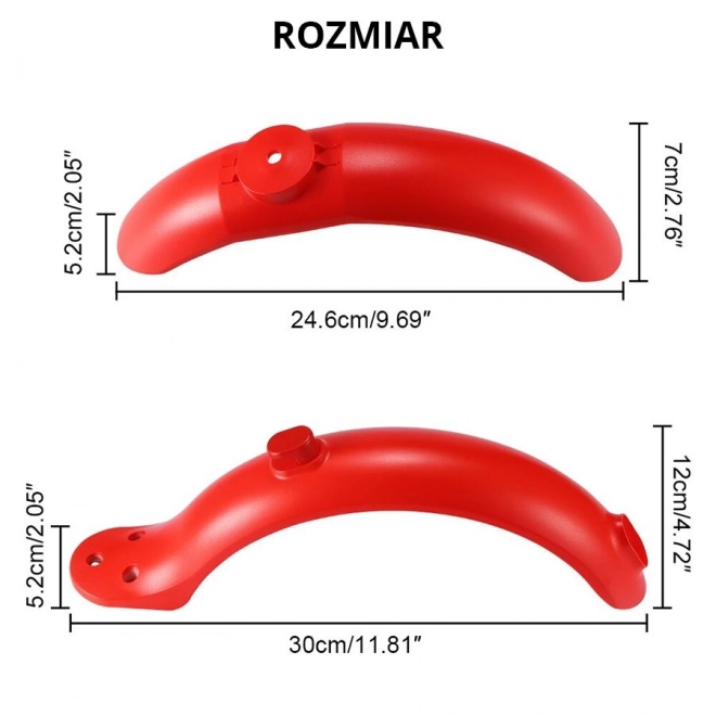 Blatníky pre Xiaomi M365 / PRO kolobežku v červenej farbe