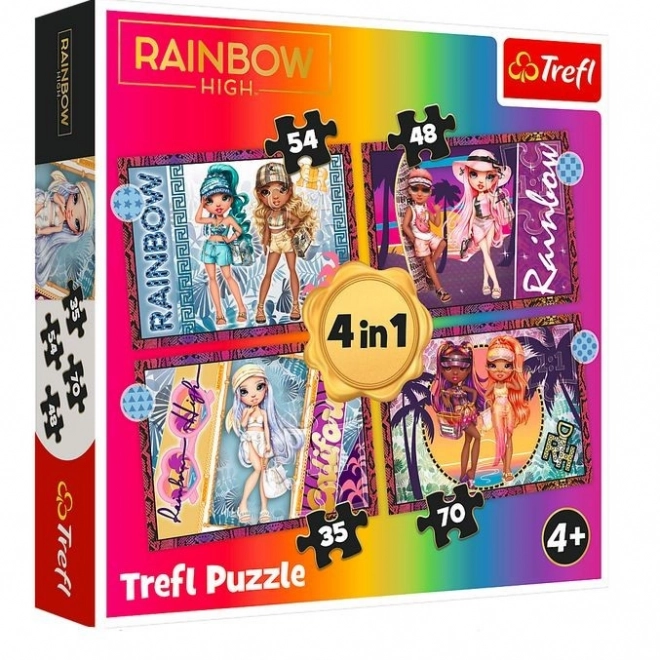 Puzzle 4v1 módne bábiky Rainbow High