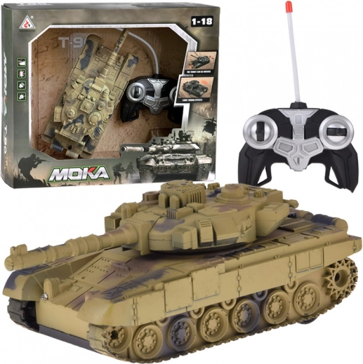 RC tank s otočnou vežou, svetlami a realistickými zvukmi