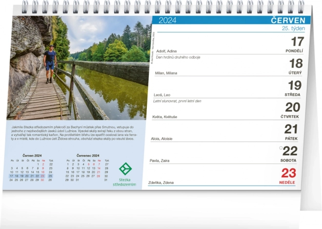 Stolný kalendár Po Česku cestami Via Czechia 2024