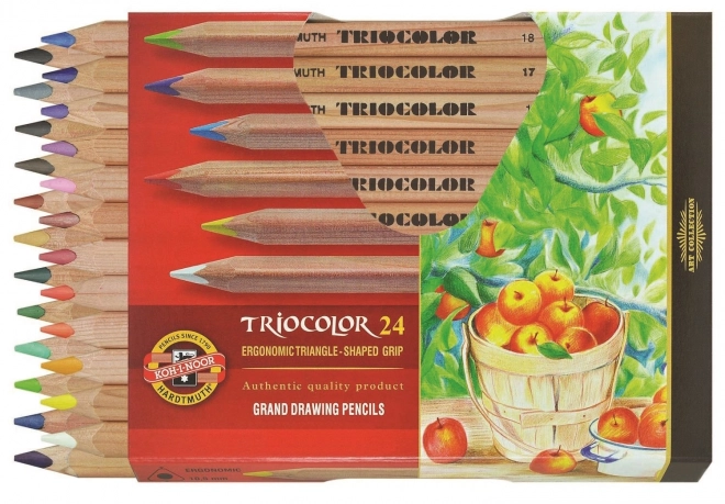 Trojhranné pastelky Triocolor Natur 24 ks