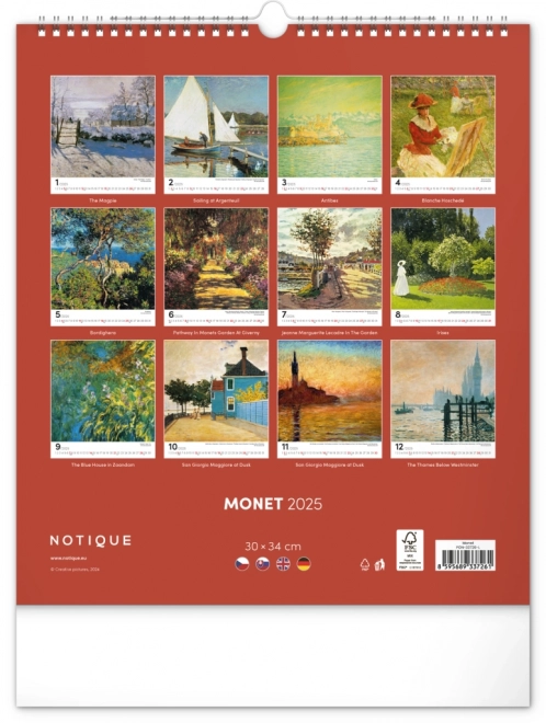 Nástenný kalendár Claude Monet 2025