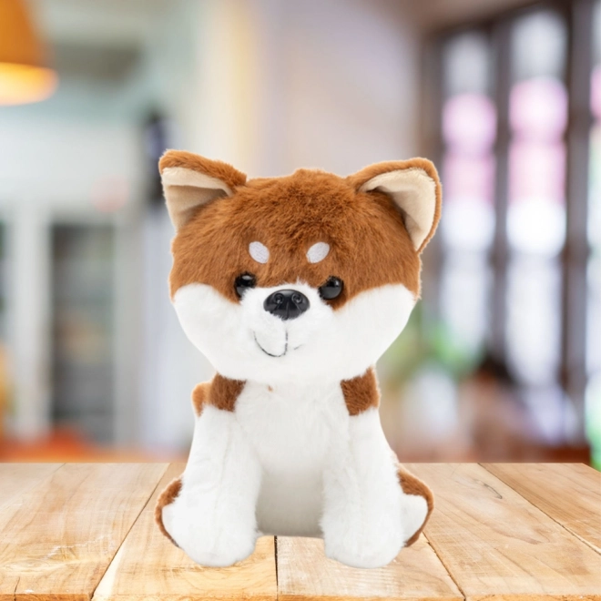 Plyšový pes Shiba Inu hnedo-biely 20 cm