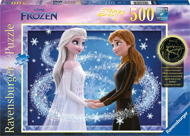 Svietiace puzzle Frozen: Sestry Anna a Elsa 500 dielikov