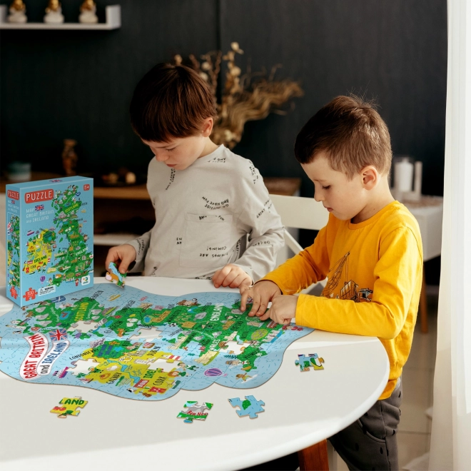 Puzzle mapa Spojeného kráľovstva a Severného Írska 100 dielikov