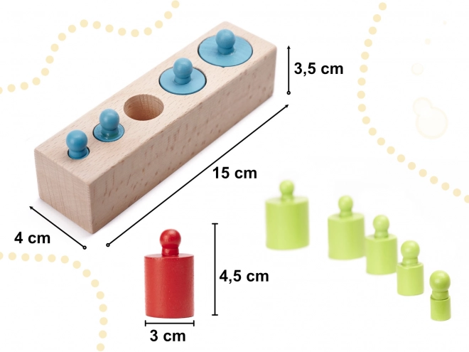 Montessori drevené farebné valčeky