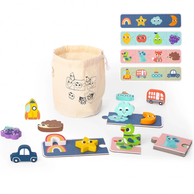Woopie Zelené Drevené Pexeso - Dotykové Puzzle