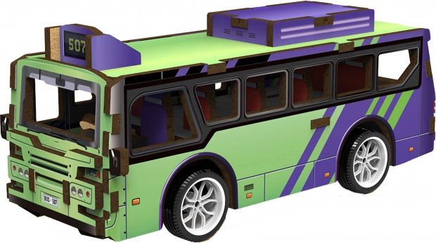 3D drevené puzzle Autobus