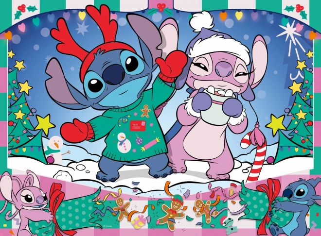 Puzzle 100 dielikov Stitch Vianoce Disney