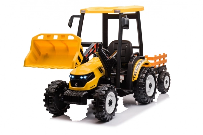 Detský traktor s prívesom žltý