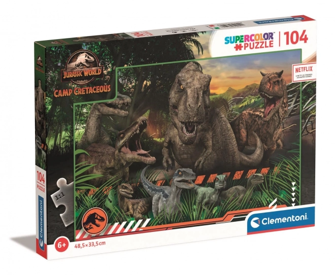 Puzzle Jurský svet Kriedový kemp: Dinosaury 104 dielikov