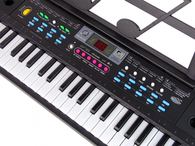 Detký keyboard s mikrofónom a držiakom na noty 61 kláves