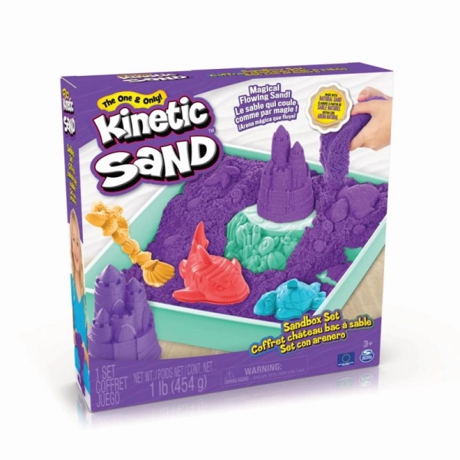 Kinetic Sand krabica tekutého piesku s podložkou fialová