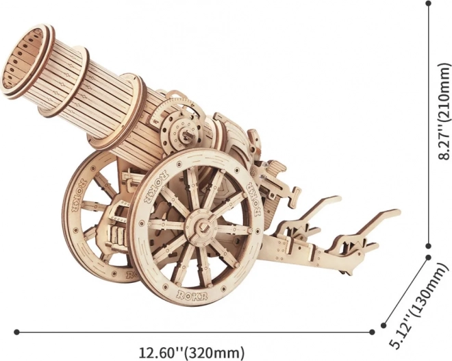 RoboTime 3D drevené mechanické puzzle Obliehací kanón