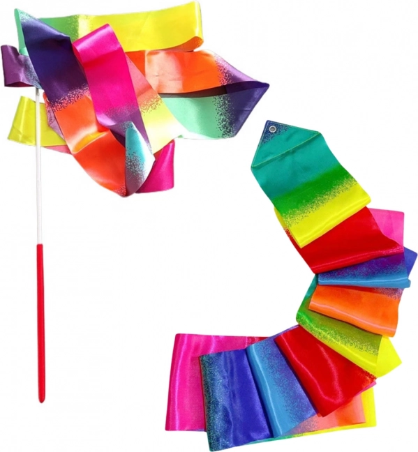 Farebná gymnastická stuha na tanec a cvičenie 205 x 5 cm