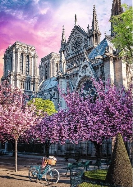 Puzzle 1000 dielikov Premium Plus Quality Katedrála Notre-Dame, Paríž