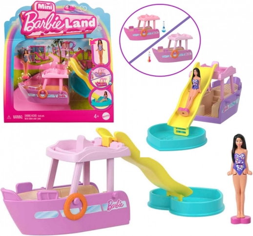 Mini loď s šmýkačkou a bazénikom MINI BARBIE LAND od Mattel