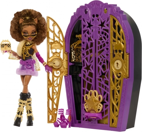 Bábika MONSTER HIGH Strašidelné tajomstvá Clawdeen Wolf s tajnou skriňou a doplnkami