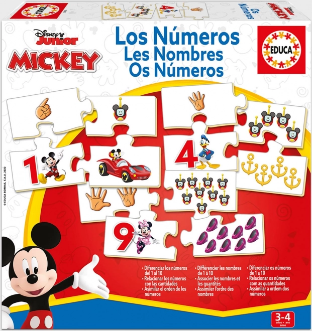 Edukačné puzzle Mickey a priatelia: Počítanie