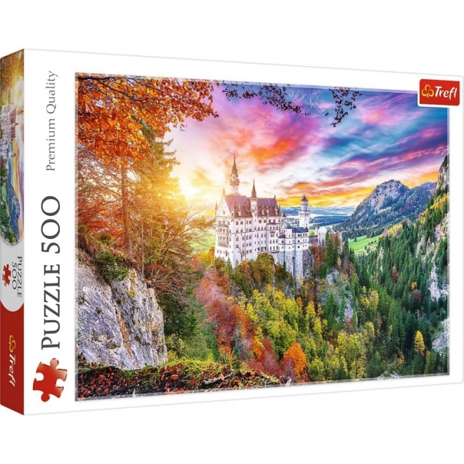 Puzzle 500 kúskov Výhľad na zámok Neuschwanstein Nemecko