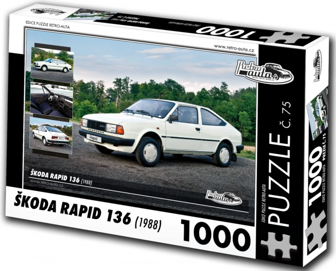 Retro autá puzzle škoda rapid 1000 dielikov