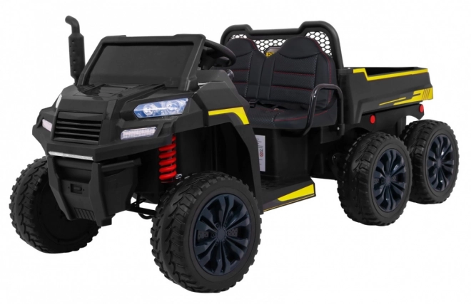 Auto Farmár Kamión pro 2 deti Čierny + pohon 4x4 + Diaľkové Ovládanie + Vyklápač + Audio LED
