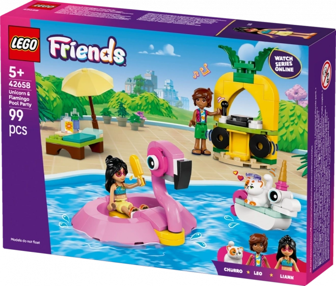 Lego Friends Zábava pri bazéne s jednorožcom a plameniakom