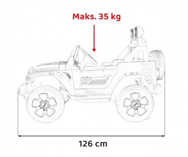 Jeep Wrangler Rubicon na Akumulátor pre Deti so Svetlami a Rádiom