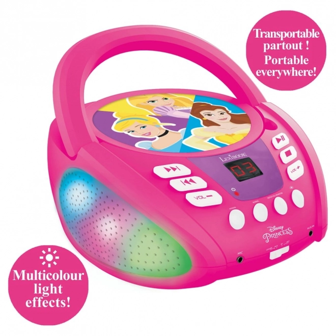 Svietiaci Bluetooth CD prehrávač Disney Princezné