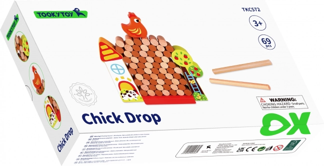 Tooky Toy Drevená Hra Spadni Kura Farma