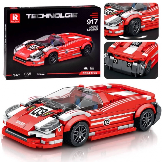 Športové červené auto Technické kocky