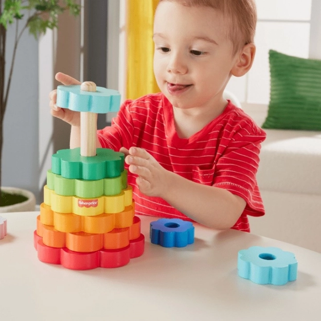 Drevená pyramídka Farebné Kvety od Fisher-Price