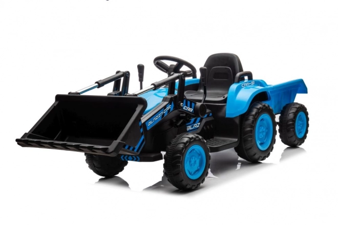Elektrický detský traktor s lyžicou modrý