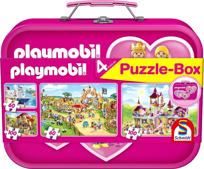 Puzzle Playmobil 4v1 v plechovom kufríku