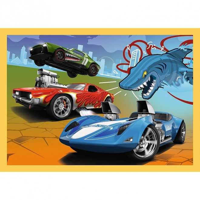 Puzzle 4v1 Hot Wheels vozidlá