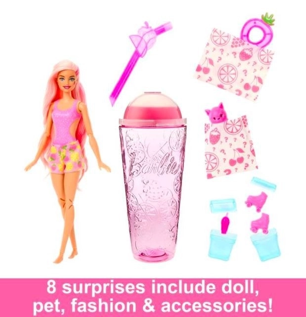 Barbie Pop Reveal Šťavnaté Ovocie - Jahodová Limonáda