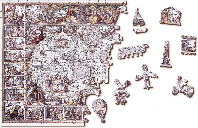 Drevené puzzle mapa objaviteľskej éry 505 dielikov