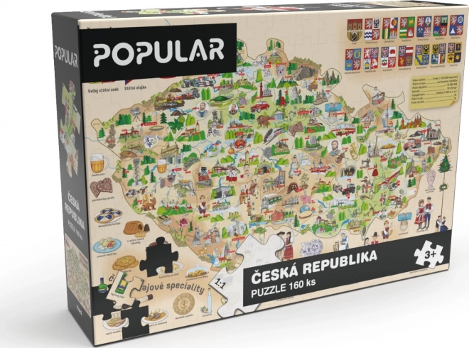 Puzzle - Mapa Českej republiky, 160 ks